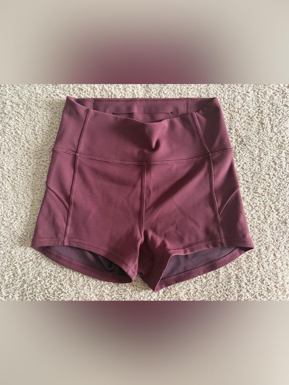 Lululemon In Movement Everlux Shorts 2.5" Deep Ruby Burgundy Size 4
